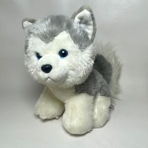 Aurora Husky Dog Puppy Plush Stuffed Animal Glitter Tail Pellet Beanbag Blue Eye